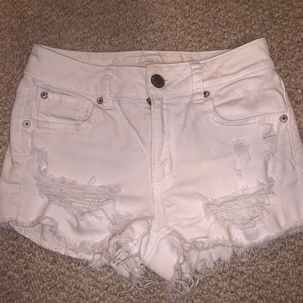 American Eagle White Denim Shorts